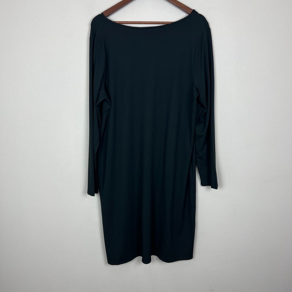 J.Jill Wearever Collection Dress Womens Large Black Shift V-Neck Long Sleeve L - Picture 6 of 10